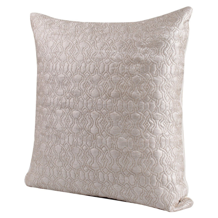 Dilkash Cream Brocade Silk Embroidered Cushion Cover - KHAABKA