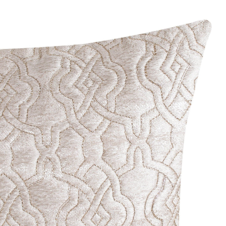 Dilkash Cream Brocade Silk Embroidered Cushion Cover - KHAABKA