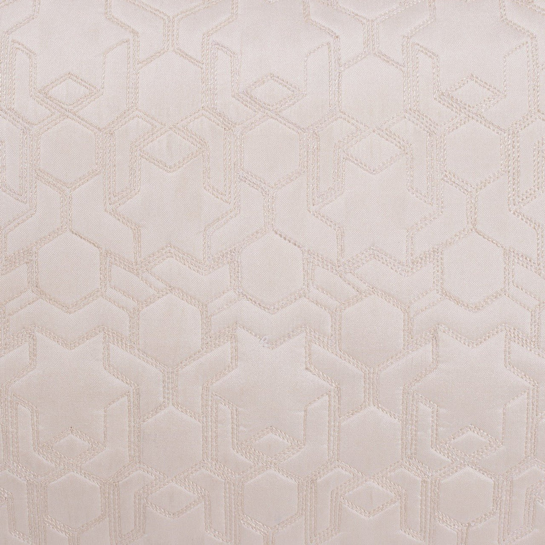 Dilkash Cream Quilted Embroidered Chanderi Silk Cushion Cover - KHAABKA