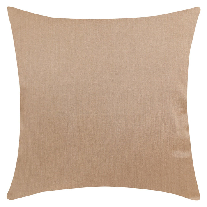 Dilkash Khaaki Chanderi Silk Floral Embroidered Cushion Cover - KHAABKA