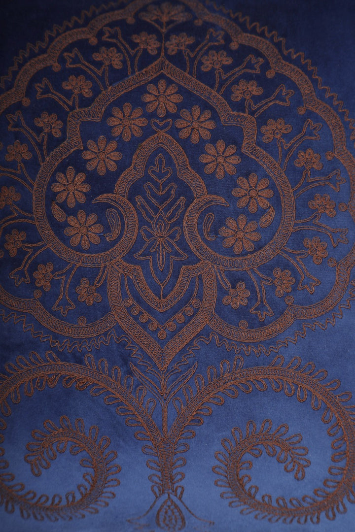 Falak Spade Velvet Dori Embroidered Cushion Cover (16 inch x 16 inch)