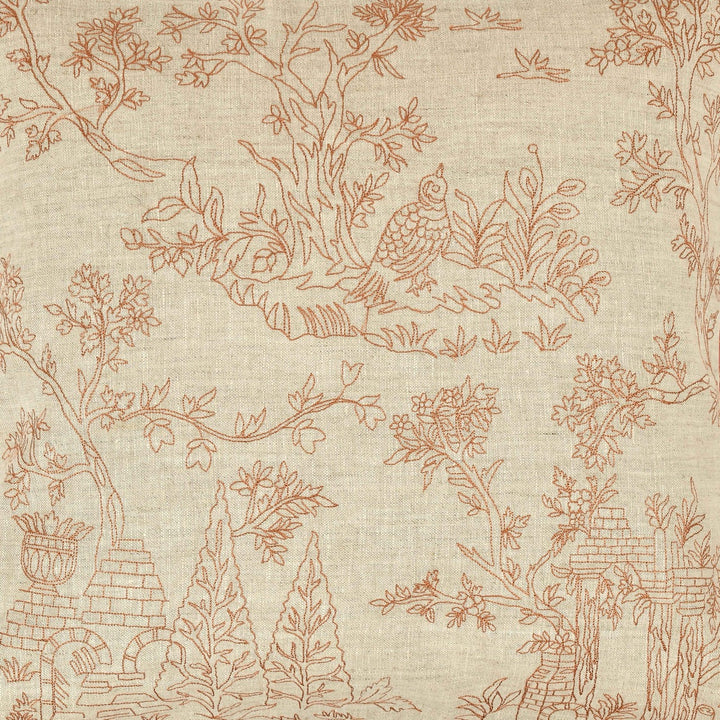 Bahaar Heritage Cream Cotton Linen Cushion Cover (16 inch x 16 inch)