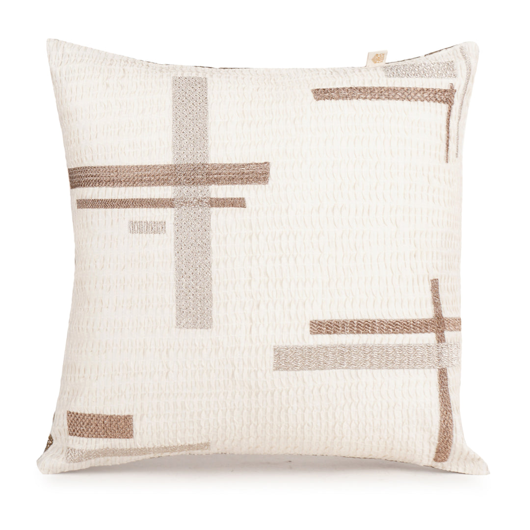 Zenith Weave Embroidered Cushion Cover (16 inch x 16 inch)