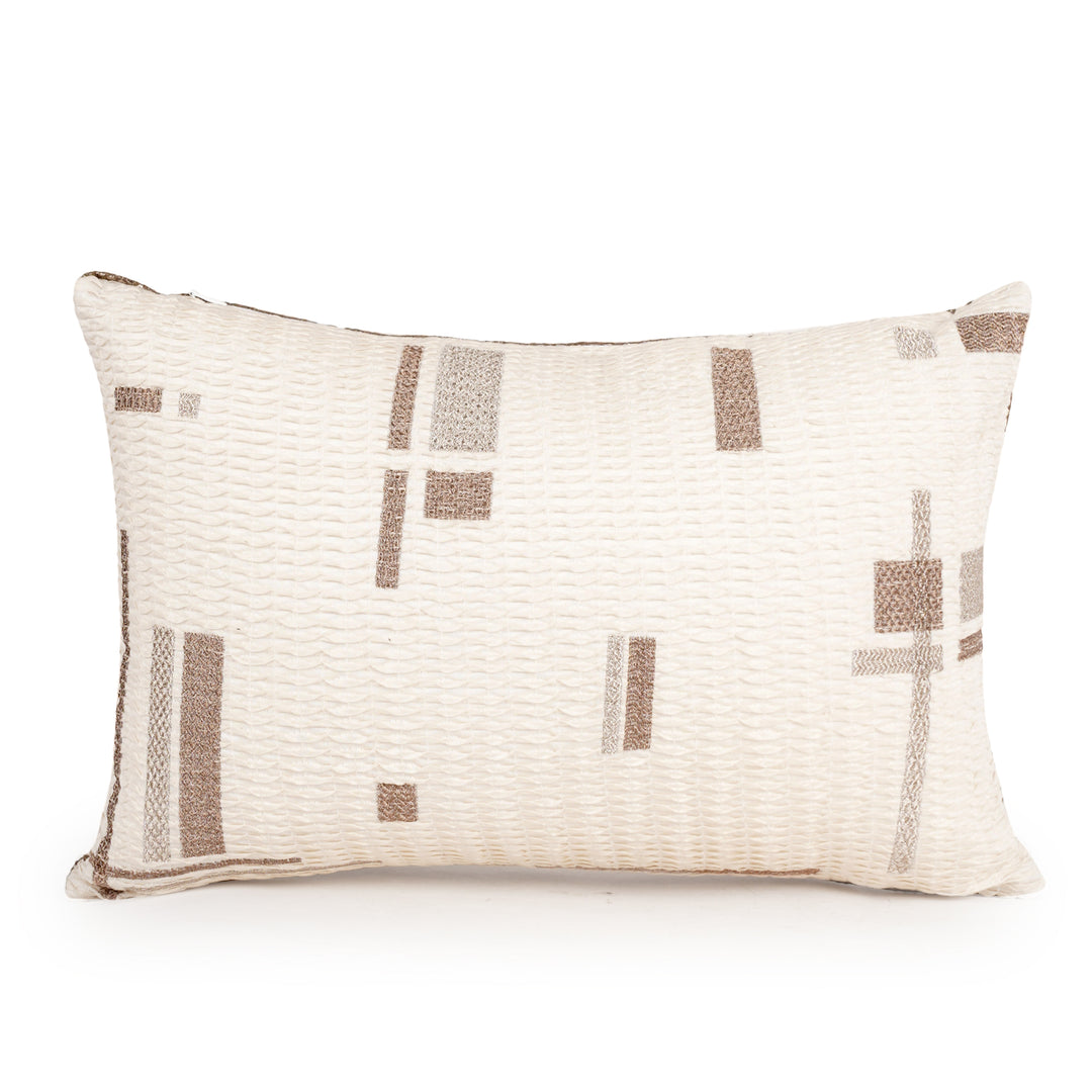 Zenith Weave Embroidered Cushion Cover (12 inch x 18 inch)