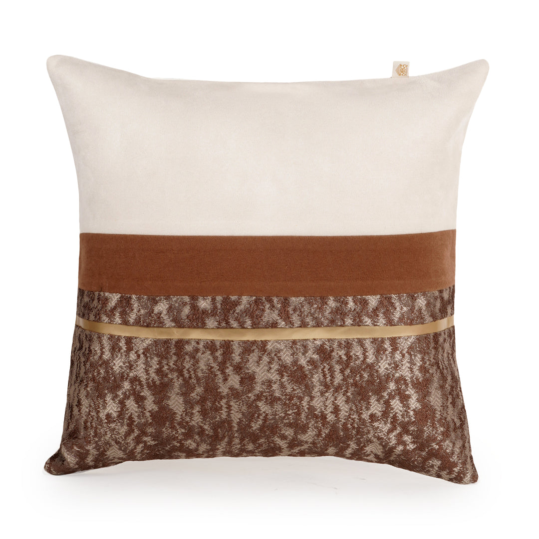 Aura Brass Leather Cushion Cover (16 inch x 16 inch)