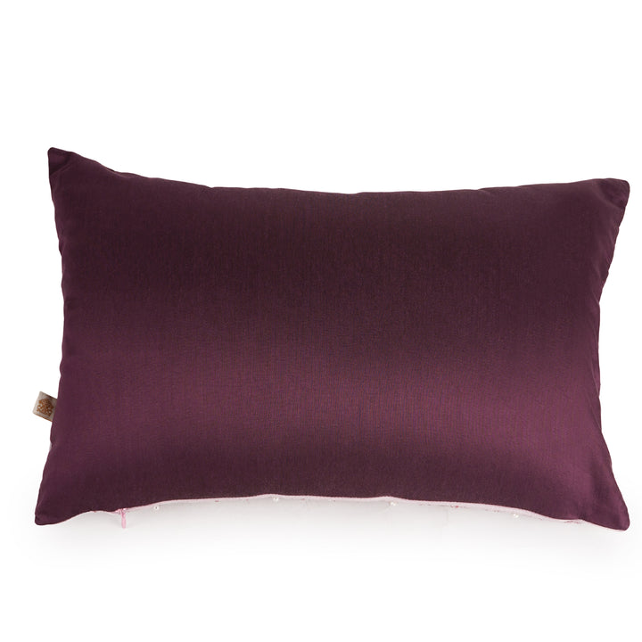 Liora Pearl Velvet Embroidered Cushion Cover (12 inch x 18 inch)