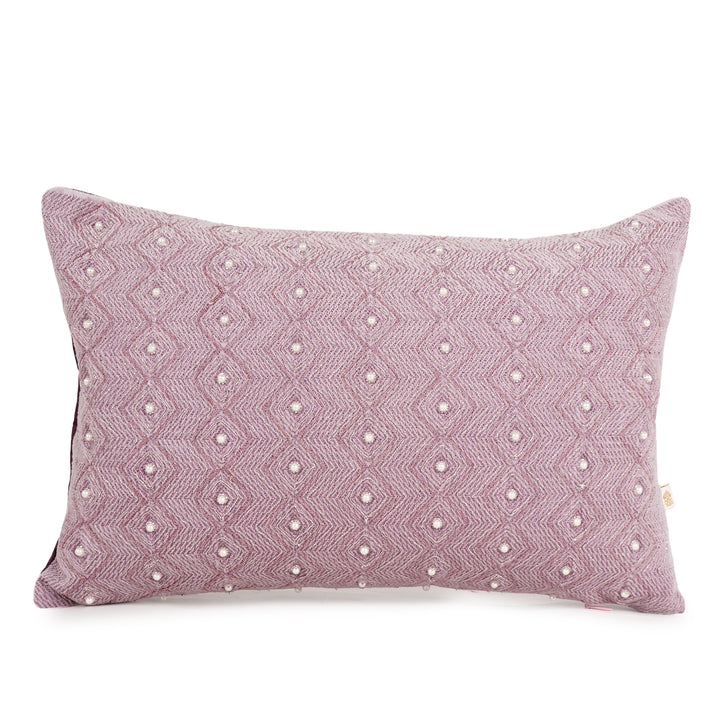 Liora Pearl Velvet Embroidered Cushion Cover (12 inch x 18 inch)