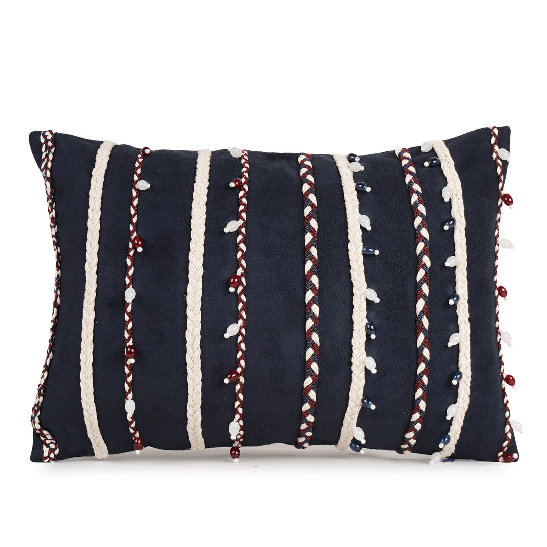 Twine Ornamental Embroidered Cushion Cover  (12 inch x 18 inch)