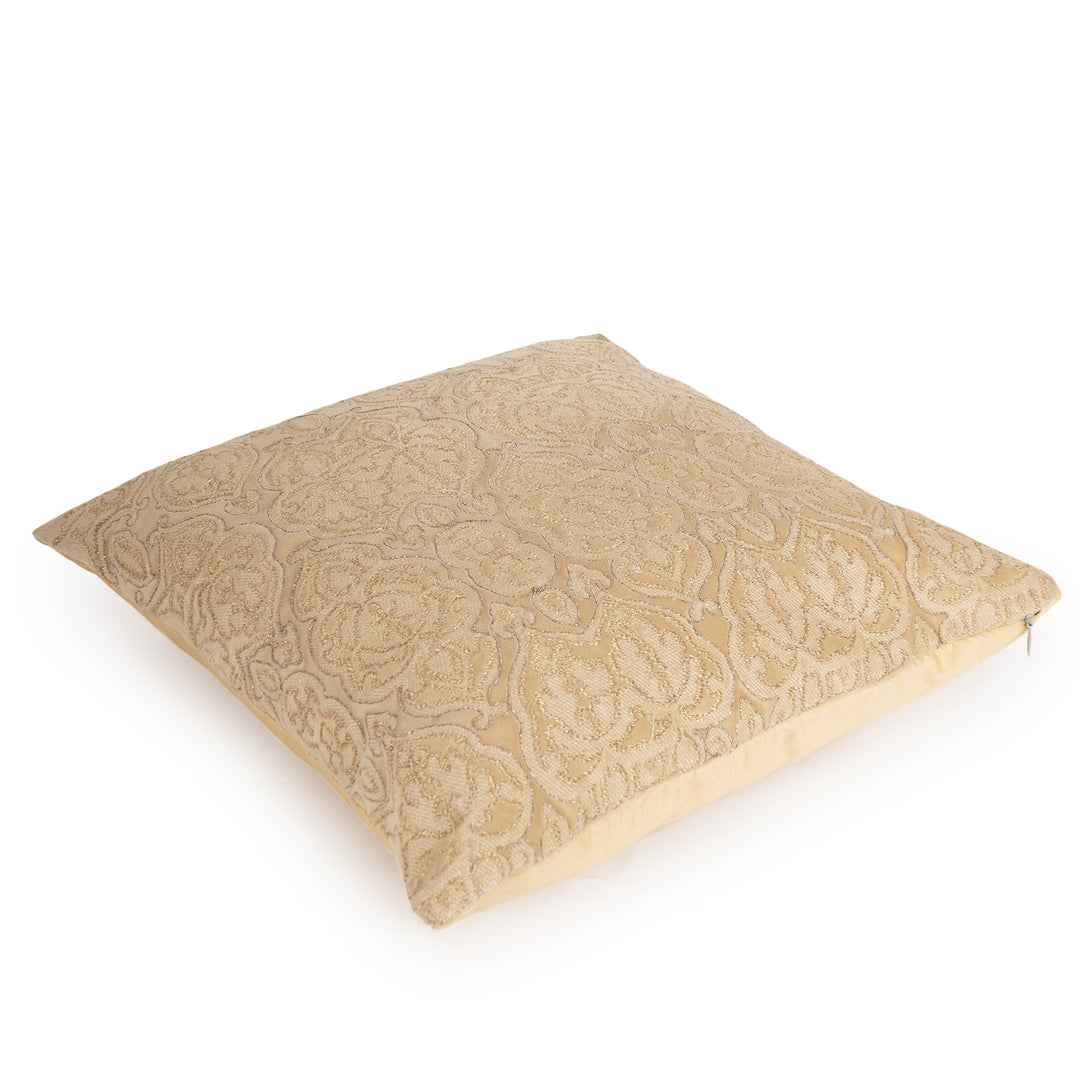 Ember Tatami Velvet Embroidered Cushion Cover (16 inch x 16 inch)