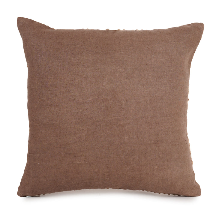 Meadow Jute Linen Embroidered Cushion Cover (16 inch x 16 inch)