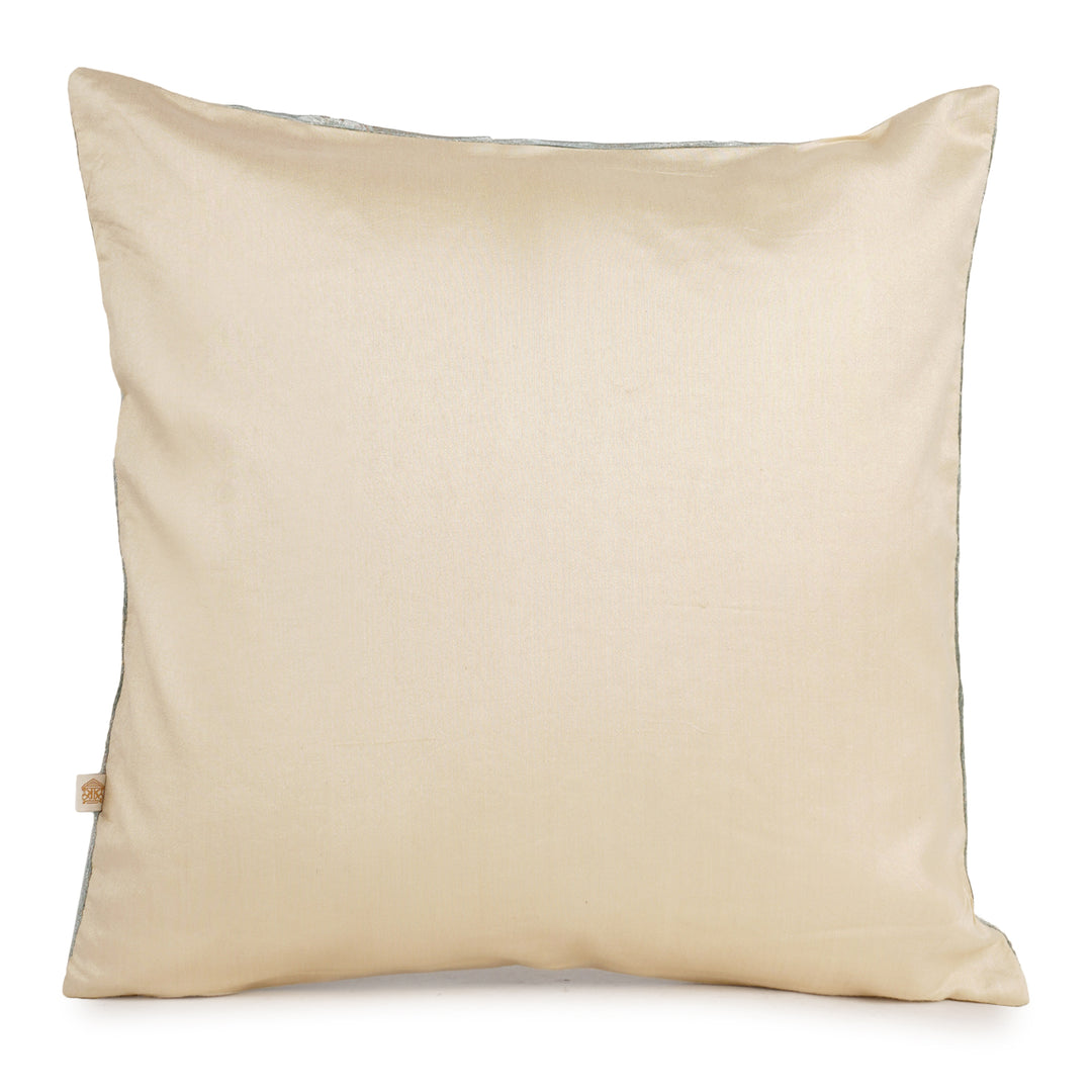 Celeste Feather Embroidered Cushion Cover (16 inch x 16 inch)