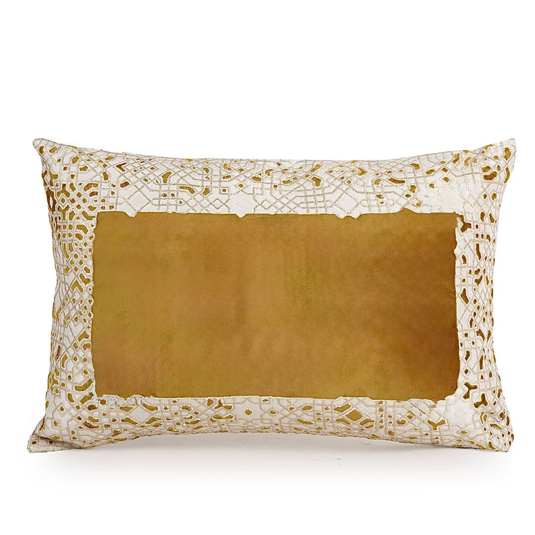 Limea Velvet Embroidered Cushion Cover (12 inch x 18 inch)