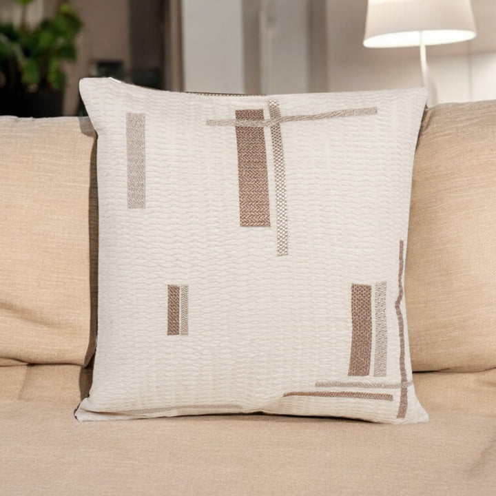 Zenith Weave Embroidered Cushion Cover (16 inch x 16 inch)