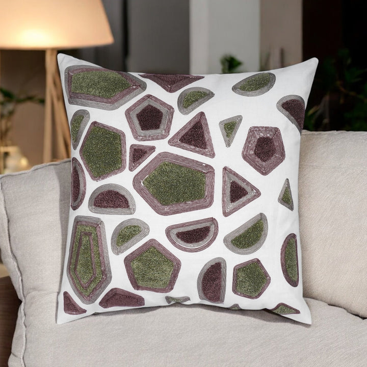 Tessellate Towel Embroidered Cushion Cover (16 inch x 16 inch)