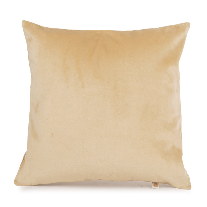 Ember Tatami Velvet Embroidered Cushion Cover (16 inch x 16 inch) - KHAABKA