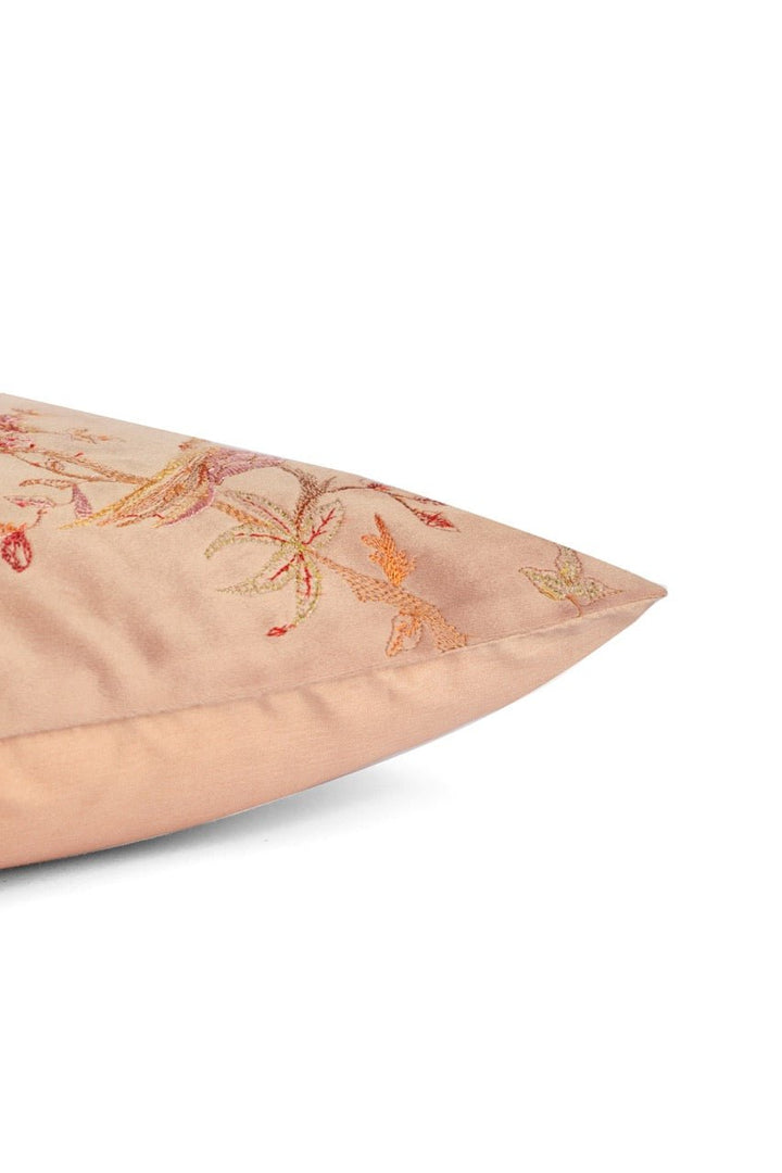 Meher Flora and Fauna Velvet Embroidered Cushion Cover (12 inch X 18 inch) - KHAABKA