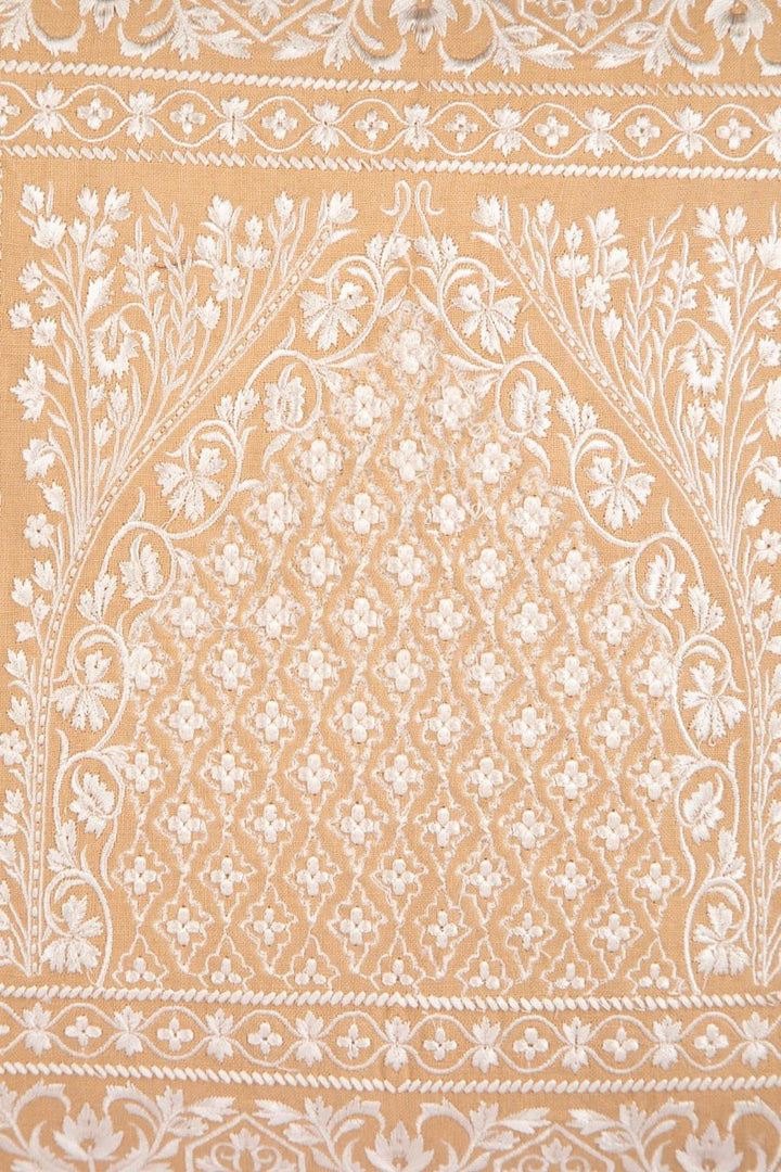 Meher Mehrab Cotton Linen Embroidered Cushion Cover (16 inch x 16 inch) - KHAABKA