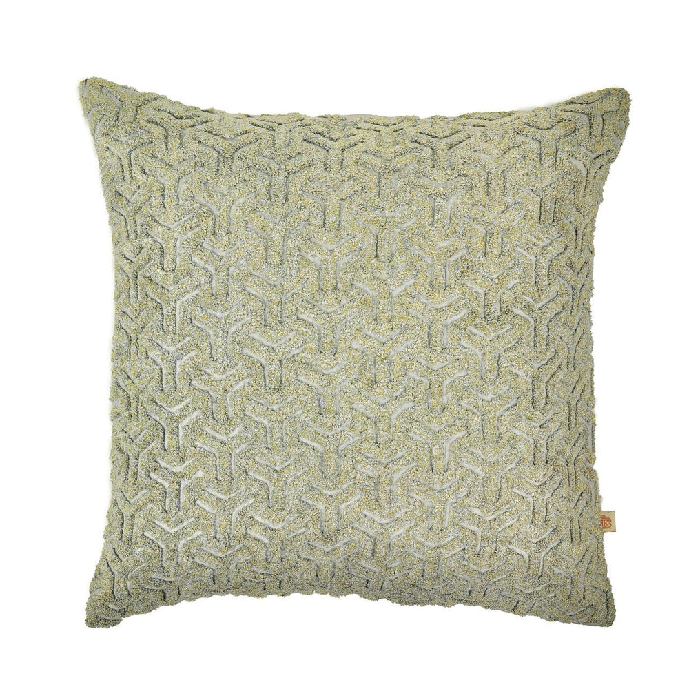 Nazakat Sky Blue Towel Embroidered Cushion Cover (16 inch x 16 inch) - KHAABKA