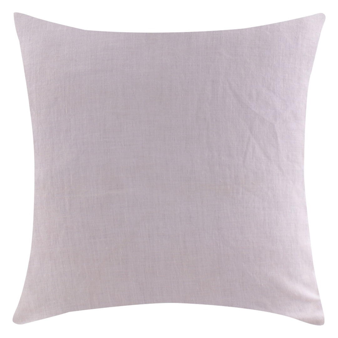 Tehzeeb Baby Pink Embroidered Cotton Linen Cushion Cover - KHAABKA