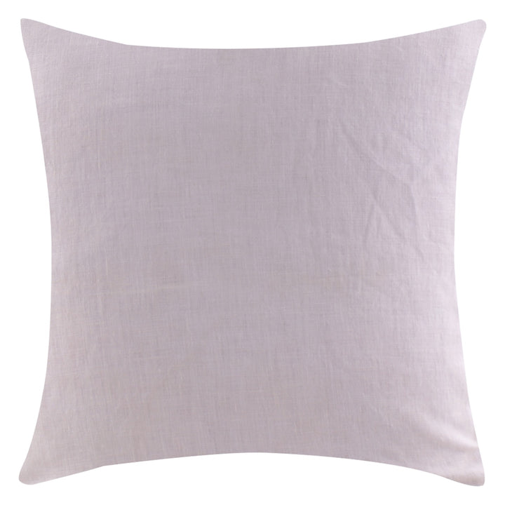 Tehzeeb Baby Pink Embroidered Cotton Linen Cushion Cover - KHAABKA