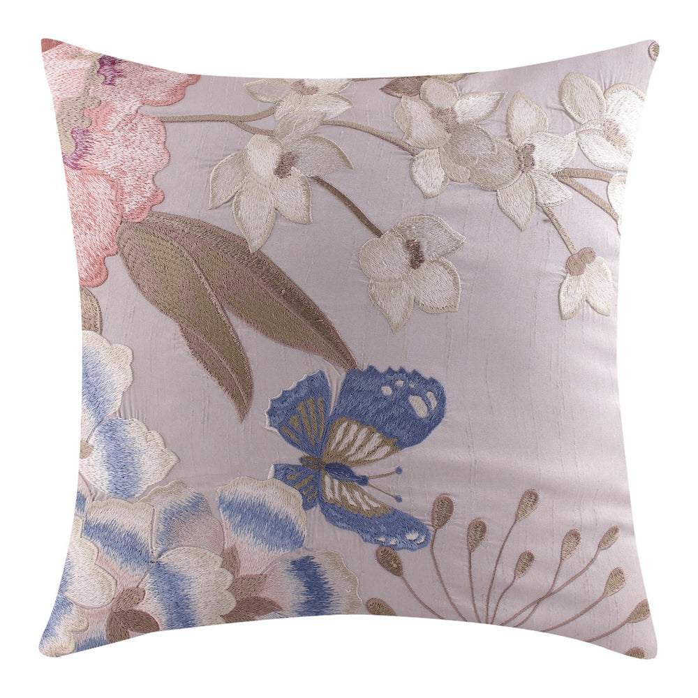 Silkroute Silk Butterfly Embroidery Cushion Cover - KHAABKA
