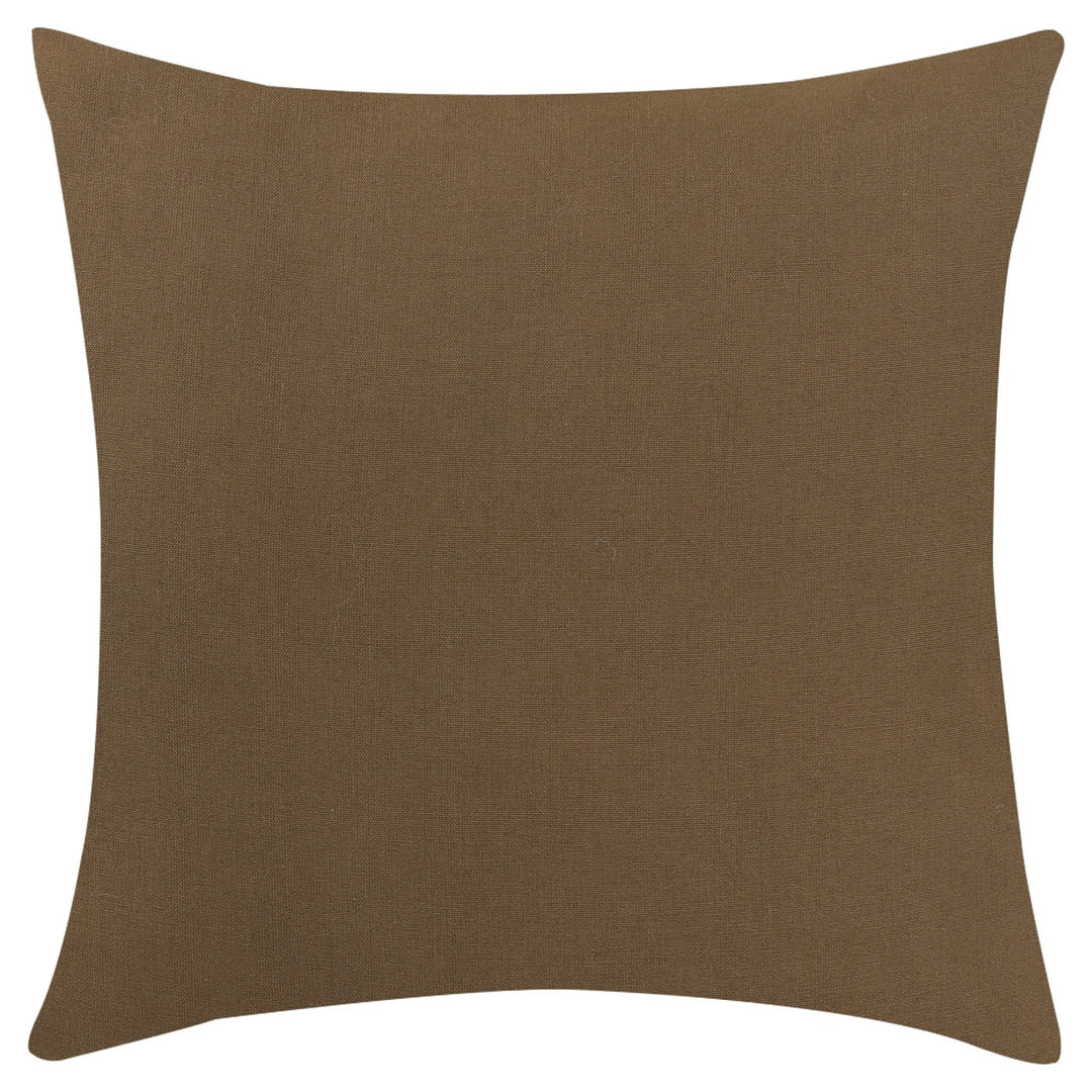 Dikash Beige Floral Cotton Linen Cushion Cover - KHAABKA