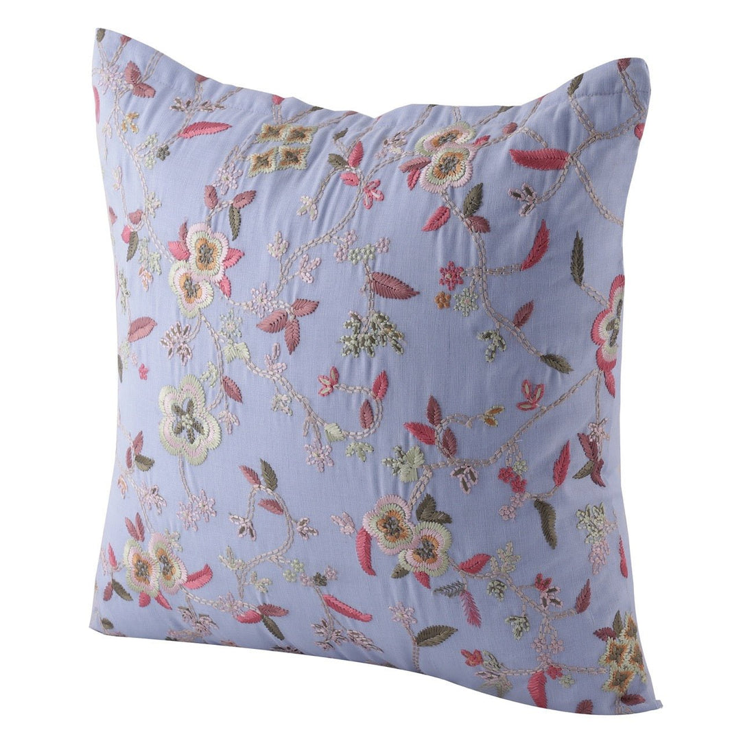Guldasta Cotton Linen Hand Embroidered Cushion Cover - KHAABKA
