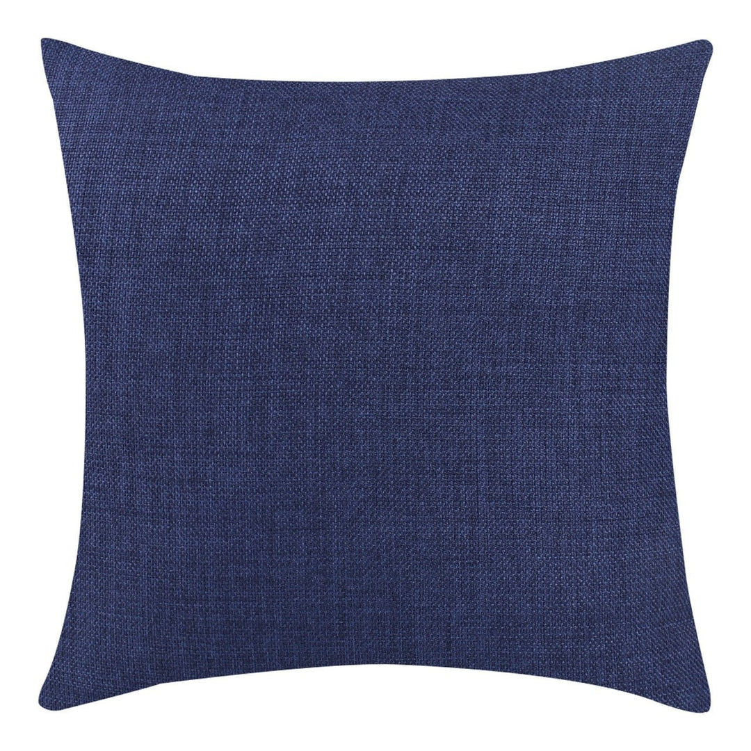 Guldasta Navy Blue Cotton Linen Floral Embroidered Cushion Cover - KHAABKA