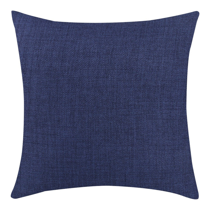 Guldasta Navy Blue Cotton Linen Floral Embroidered Cushion Cover - KHAABKA