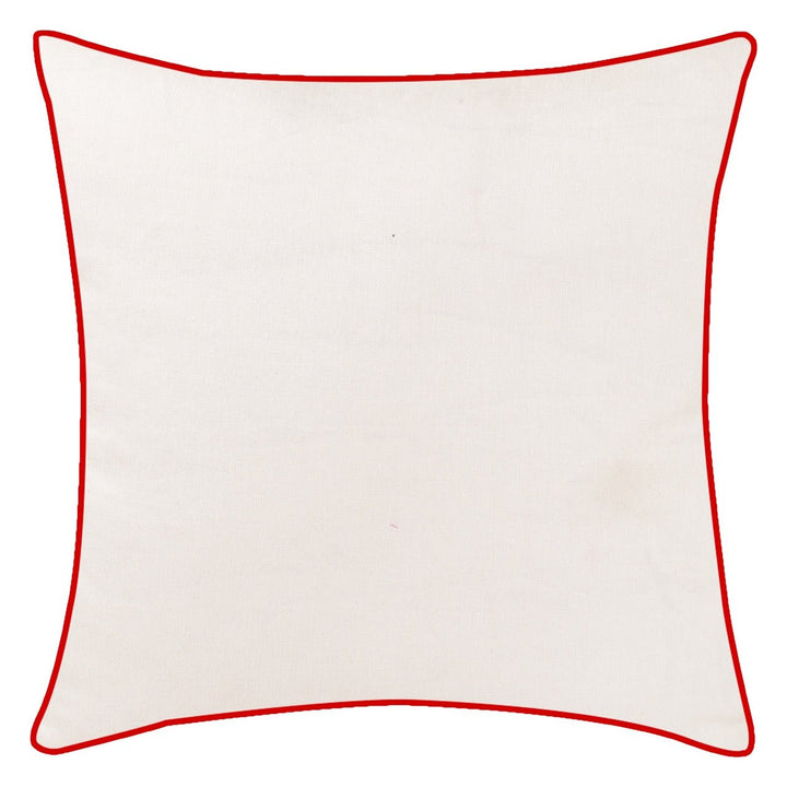 Guldasta Offwhite Cotton Linen Floral Embroidered Cushion Cover - KHAABKA